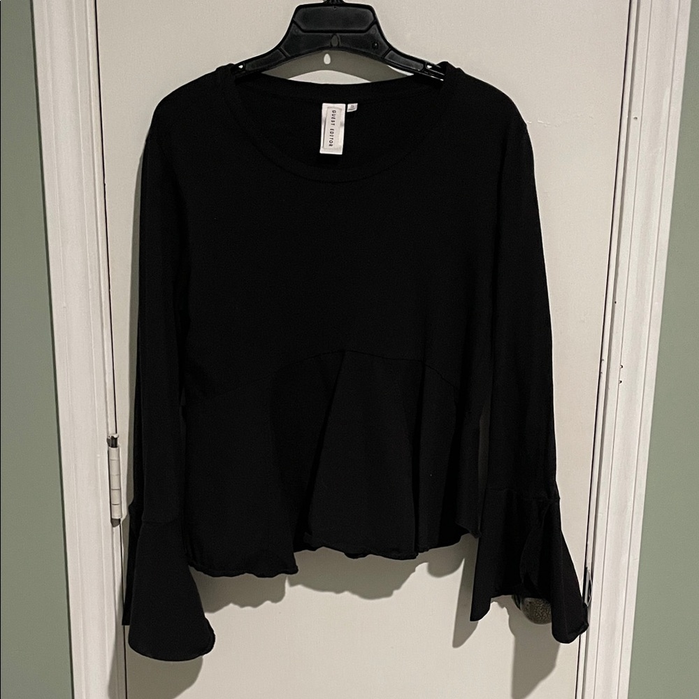 Chic Black Women's peplum Blouse